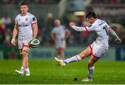 1 November 2019; Bill Johnston of Ulster converts during the Guinness PRO14 Round 5 match between Ulster and Zebre at the Kingspan Stadium in Belfast. Photo by John Dickson/Sportsfile