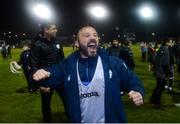 1 November 2019; Raffael Cretaro of Finn Harps celebrating after the SSE Airtricity League Promotion / Relegation Play-off Final 2nd Leg between Finn Harps and Drogheda United at Finn Park in Ballybofey, Donegal. Photo by Oliver McVeigh/Sportsfile