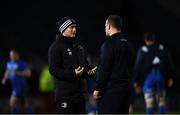 1 November 2019; Leinster backs coach Felipe Contepomi, left, and Ed Byrne of Leinster during the Guinness PRO14 Round 5 match between Leinster and Dragons at the RDS Arena in Dublin. Photo by Ramsey Cardy/Sportsfile