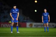 1 November 2019; Harry Byrne, left, and Rory O'Loughlin of Leinster during the Guinness PRO14 Round 5 match between Leinster and Dragons at the RDS Arena in Dublin. Photo by Ramsey Cardy/Sportsfile