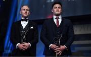 1 November 2019; Wexford hurlers Diarmuid O'Keeffe, left, and Lee Chin with their PwC All-Star awards during the PwC All-Stars 2019 at the Convention Centre in Dublin. Photo by Brendan Moran/Sportsfile