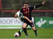 2 November 2019; Alex Dunne of Shamrock Rovers in action against Brandon Bermingham of Bohemians during the SSE Airtricity Enda McGuill Cup Final match between Bohemians and Shamrock Rovers at Dalymount Park in Dublin. Photo by Harry Murphy/Sportsfile