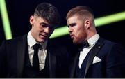 1 November 2019; Kerry footballer David Clifford, left, and Tyrone footballer Cathal McShane during the PwC All-Stars 2019 at the Convention Centre in Dublin. Photo by Brendan Moran/Sportsfile