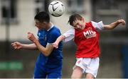 2 November 2019; Brian Moore of St Patricks Athletic in action against Aidan O'Shea of Limerick during the SSE Airtricity U13 Cup Final match between Limerick and St Patrick's Athletic at Jackman Park in Limerick. Photo by Eóin Noonan/Sportsfile