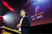 1 November 2019; GPA CEO Paul Flynn speaking during the PwC All-Stars 2019 at the Convention Centre in Dublin. Photo by Brendan Moran/Sportsfile