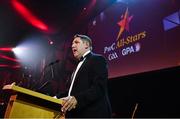 1 November 2019; PwC Senior Partner Enda McDonagh speaking during the PwC All-Stars 2019 at the Convention Centre in Dublin. Photo by Brendan Moran/Sportsfile