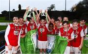 2 November 2019; St Patrick's Athletic players celebrate with the cup following the SSE Airtricity U13 Cup Final match between Limerick and St Patrick's Athletic at Jackman Park in Limerick. Photo by Eóin Noonan/Sportsfile