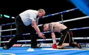 2 November 2019; Referee Phil Edwards gives a count to Lee Clayton during his super bantamweight bout against Gamal Yafai at the Manchester Arena in Manchester, England. Photo by Stephen McCarthy/Sportsfile