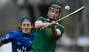 2 November 2019; Danny Cullen of Ireland in action against Andrew King of Scotland during the Senior Hurling Shinty International 2019 match between Ireland and Scotland at the GAA National Games Development Centre in Abbotstown, Dublin. Photo by Piaras Ó Mídheach/Sportsfile