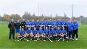 2 November 2019; The Scotland squad before the Senior Hurling Shinty International 2019 match between Ireland and Scotland at the GAA National Games Development Centre in Abbotstown, Dublin. Photo by Piaras Ó Mídheach/Sportsfile