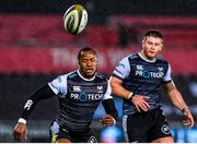 2 November 2019; Lesley Klim, left, of Ospreys chases the ball during the Guinness PRO14 Round 5 match between Ospreys and Connacht at Liberty Stadium in Swansea, Wales. Photo by Aled Llywelyn/Sportsfile