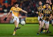 2 November 2019; Brian Greenan of Clontibret O'Neills in action against Callum Cumiskey of Crossmaglen Rangers during the Ulster GAA Football Senior Club Championship Quarter-Final match between Crossmaglen Rangers and Clontibret O'Neills at Athletic Grounds in Armagh. Photo by Oliver McVeigh/Sportsfile