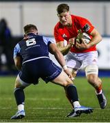 2 November 2019; Jack O’Donoghue of Munster takes on Will Boyde of Cardiff Blues during the Guinness PRO14 Round 5 match between Cardiff Blues and Munster at Cardiff Arms Park in Cardiff, Wales. Photo by Gareth Everett/Sportsfile