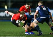 2 November 2019; Chris Cloete of Munster is tackled during the Guinness PRO14 Round 5 match between Cardiff Blues and Munster at Cardiff Arms Park in Cardiff, Wales. Photo by Gareth Everett/Sportsfile