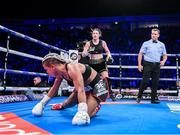 2 November 2019; Katie Taylor, centre, and Christina Linardatou during their WBO Women's Super-Lightweight World title fight at the Manchester Arena in Manchester, England. Photo by Stephen McCarthy/Sportsfile