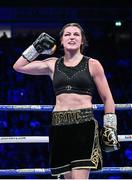 2 November 2019; Katie Taylor celebrates following her WBO Women's Super-Lightweight World title fight against Christina Linardatou at the Manchester Arena in Manchester, England. Photo by Stephen McCarthy/Sportsfile