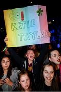 2 November 2019; Katie Taylor supporters following the WBO Women's Super-Lightweight World title fight against Christina Linardatou at the Manchester Arena in Manchester, England. Photo by Stephen McCarthy/Sportsfile