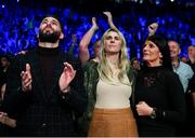2 November 2019; Family of Katie Taylor, from left, brother Peter, sister Sarah and mother Bridget during Katie Taylor's WBO Women's Super-Lightweight World title fight against Christina Linardatou at the Manchester Arena in Manchester, England. Photo by Stephen McCarthy/Sportsfile