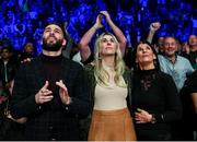 2 November 2019; Family of Katie Taylor, from left, brother Peter, sister Sarah and mother Bridget during Katie Taylor's WBO Women's Super-Lightweight World title fight against Christina Linardatou at the Manchester Arena in Manchester, England. Photo by Stephen McCarthy/Sportsfile