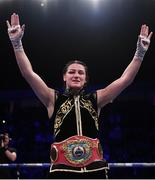 2 November 2019; Katie Taylor following her WBO Women's Super-Lightweight World title fight against Christina Linardatou at the Manchester Arena in Manchester, England. Photo by Stephen McCarthy/Sportsfile