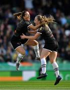 3 November 2019; Lauren Kelly of Wexford Youths, right, celebrates with team-mate Kylie Murphy after scoring her side's first goal during the Só Hotels FAI Women's Cup Final between Wexford Youths and Peamount United at the Aviva Stadium in Dublin. Photo by Seb Daly/Sportsfile