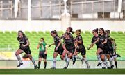 3 November 2019; Lauren Kelly of Wexford Youths, far left, celebrates with team-mates after scoring her side's second goal during the Só Hotels FAI Women's Cup Final between Wexford Youths and Peamount United at the Aviva Stadium in Dublin. Photo by Ben McShane/Sportsfile