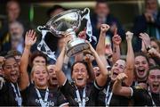 3 November 2019; Wexford Youths captain Kylie Murphy lifts the cup as team-mates celebrate following the Só Hotels FAI Women's Cup Final between Wexford Youths and Peamount United at the Aviva Stadium in Dublin. Photo by Stephen McCarthy/Sportsfile