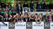 3 November 2019; Wexford Youths captain Kylie Murphy lifts the trophy alongside her team-mates following their side's victory during the Só Hotels FAI Women's Cup Final between Wexford Youths and Peamount United at the Aviva Stadium in Dublin. Photo by Seb Daly/Sportsfile