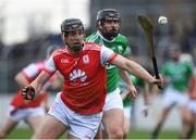3 November 2019; Mark Shuute of Cuala in action against John Doran of St Mullins during the AIB Leinster GAA Hurling Senior Club Championship Quarter-Final between St Mullins and Cuala at Netwatch Cullen Park in Carlow. Photo by Matt Browne/Sportsfile