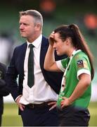 3 November 2019; Peamount United manager James O'Callaghan and Niamh Farrelly of Peamount United react following their side's defeat in the Só Hotels FAI Women's Cup Final between Wexford Youths and Peamount United at the Aviva Stadium in Dublin. Photo by Ben McShane/Sportsfile