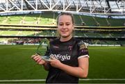 3 November 2019; Lauren Kelly of Wexford Youths with her player of the match award following the Só Hotels FAI Women's Cup Final between Wexford Youths and Peamount United at the Aviva Stadium in Dublin. Photo by Stephen McCarthy/Sportsfile