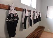 3 November 2019; A general view of the Kilcoo dressing room prior to the AIB Ulster GAA Football Senior Club Championship quarter-final match between Kilcoo and O’Donovan Rossa at Páirc Esler in Newry, Down. Photo by Oliver McVeigh/Sportsfile