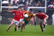 3 November 2019; Dylan Wall of Corofin in action against Ben O’Connell, left, and Conor Rhatigan of Tuam Stars during the Galway County Senior Club Football Championship Final Replay match between Corofin and Tuam Stars at Tuam Stadium in Galway. Photo by Daire Brennan/Sportsfile