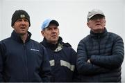 3 November 2019; Newly appointed Clare senior hurling manager Brian Lohan, right, along with his selectors James Moran, left, and Ken Ralph, centre, during the AIB Munster GAA Hurling Senior Club Championship Quarter-Final match between Sixmilebridge and Ballygunner at Sixmilebridge in Clare. Photo by Diarmuid Greene/Sportsfile