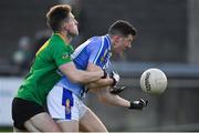 3 November 2019; Ryan Basquel of Ballyboden St Enda's in action against Peter Quinn of Thomas Davis during the Dublin County Senior Club Football Championship Final match between Thomas Davis and Ballyboden St Enda's at Parnell Park in Dublin. Photo by Brendan Moran/Sportsfile