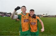 3 November 2019; Ronan Steede, left, and Dylan McHugh of Corofin celebrate after the Galway County Senior Club Football Championship Final Replay match between Corofin and Tuam Stars at Tuam Stadium in Galway. Photo by Daire Brennan/Sportsfile