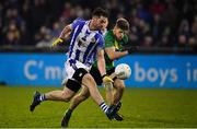 3 November 2019; Michael Darragh MacAuley of Ballyboden St Enda's in action against Peter Quinn of Thomas Davis during the Dublin County Senior Club Football Championship Final match between Thomas Davis and Ballyboden St Enda's at Parnell Park in Dublin. Photo by Brendan Moran/Sportsfile