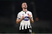 3 November 2019; Robbie Benson of Dundalk reacts to a missed opportunity during the extra.ie FAI Cup Final between Dundalk and Shamrock Rovers at the Aviva Stadium in Dublin. Photo by Stephen McCarthy/Sportsfile