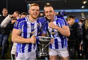 3 November 2019; Alan Flood, left, and Cathal Flaherty of Ballyboden St Enda's celebrate with the cup after the Dublin County Senior Club Football Championship Final match between Thomas Davis and Ballyboden St Enda's at Parnell Park in Dublin. Photo by Brendan Moran/Sportsfile