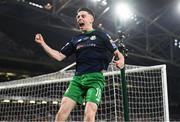 3 November 2019; Gary O'Neill of Shamrock Rovers celebrates after winning the game on penalties during the extra.ie FAI Cup Final between Dundalk and Shamrock Rovers at the Aviva Stadium in Dublin. Photo by Stephen McCarthy/Sportsfile