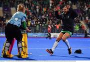3 November 2019; Nikki Evans of Ireland, right, and team-mate Ayeisha McFerran celebrate after the penalty strokes in the FIH Women's Olympic Qualifier match between Ireland and Canada at Energia Park in Dublin. Photo by Brendan Moran/Sportsfile