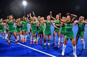 3 November 2019; Ireland players celebrate after qualifying for the Tokyo2020 Olympic Games after the FIH Women's Olympic Qualifier match between Ireland and Canada at Energia Park in Dublin. Photo by Brendan Moran/Sportsfile