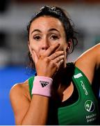 3 November 2019; Anna O’Flanagan of Ireland reacts after qualifying for the Tokyo2020 Olympic Games after the FIH Women's Olympic Qualifier match between Ireland and Canada at Energia Park in Dublin. Photo by Brendan Moran/Sportsfile