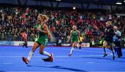 3 November 2019; Chloe Watkins and team-mates celebrate after qualifying for the Tokyo2020 Olympic Games after the FIH Women's Olympic Qualifier match between Ireland and Canada at Energia Park in Dublin. Photo by Brendan Moran/Sportsfile