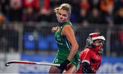 3 November 2019; Chloe Watkins of Ireland celebrates after scoring penalty stroke during the FIH Women's Olympic Qualifier match between Ireland and Canada at Energia Park in Dublin. Photo by Brendan Moran/Sportsfile