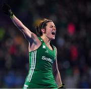 3 November 2019; Roisin Upton of Ireland celebrates after qualifying for the Tokyo2020 Olympic Games during the FIH Women's Olympic Qualifier match between Ireland and Canada at Energia Park in Dublin. Photo by Brendan Moran/Sportsfile