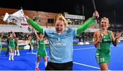 3 November 2019; Ayeisha McFerran of Ireland celebrates after qualifying for the Tokyo2020 Olympic Games during after the FIH Women's Olympic Qualifier match between Ireland and Canada at Energia Park in Dublin. Photo by Brendan Moran/Sportsfile