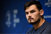 4 November 2019; Max Deegan during a Leinster Rugby press conference at Leinster Rugby Headquarters in UCD, Dublin. Photo by Ramsey Cardy/Sportsfile