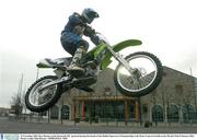 25 November 2003; Ross Brown, on his Kawasaki 250,  pictured during the launch of the Dublin Supercross Championship at the Point Arena to be held on the 9th and 10th of January 2004. Picture credit; Matt Browne / SPORTSFILE *EDI*