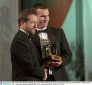 28 November 2003; Noel Hickey, Kilkenny, is presented with his All-Star award by GAA President Sean Kelly at the VODAFONE GAA All-Star Awards in the Citywest Hotel, Dublin. Football. Hurling. Picture credit; Ray McManus / SPORTSFILE *EDI*